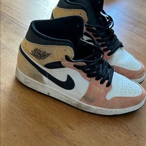 Jordan High-Top Sneakers - Black, White, and Tan
